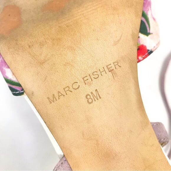 Marc Fisher TRUTHE Colorful Floral Pointed Toe Faux Lavender Suede Zip Back Heel - Picture 14 of 16